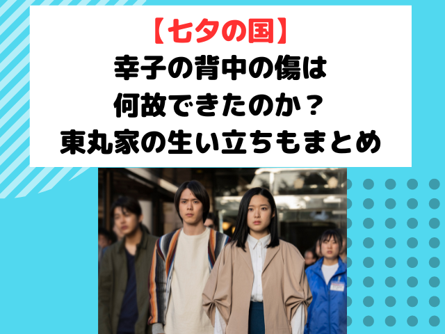 七夕の国 幸子の背中の傷が出来た理由は何？東丸家の生い立ちを調査！